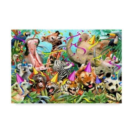 Howard Robinson 'Party Jungle' Canvas Art,16x24